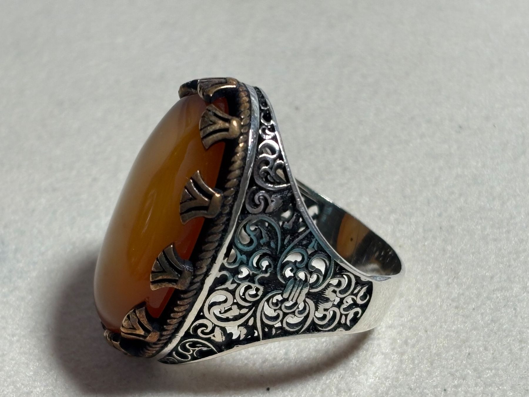Ringe: Silberring 925, mit gelben Achat, Grösse 26 – Gebraucht aus St. Peterzell von verena40 5