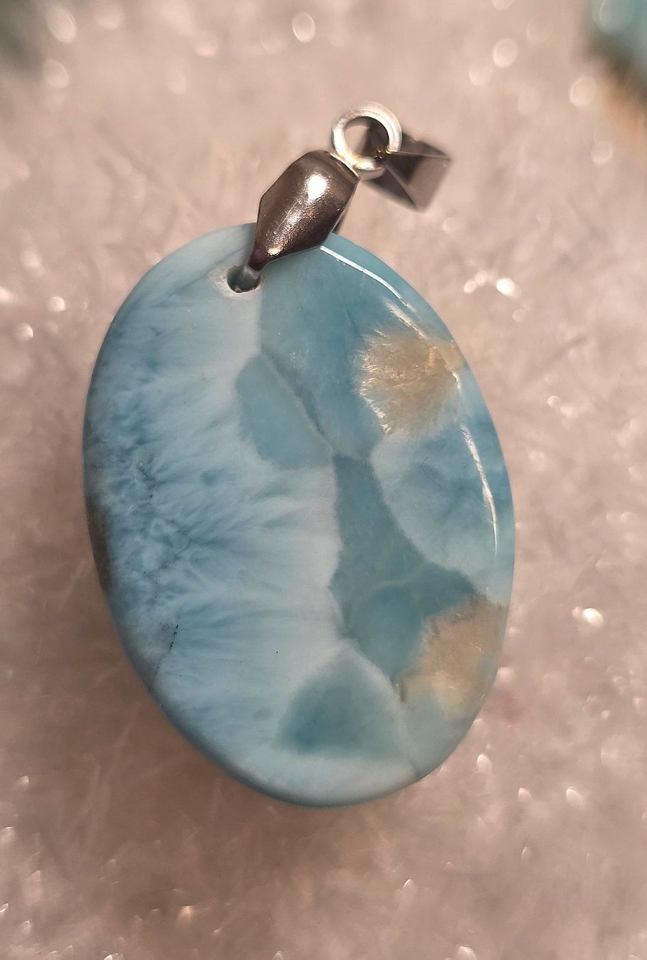 Minerali & Pietre curative: Larimar Anhänger an Metallöse – Nuovo e nell'imballaggio originale da Matzingen venduto da Shay_Crystalz 1