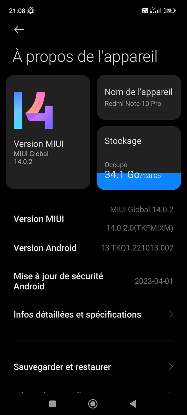 Xiaomi Portables: Xiaomi Redmi Note 10 Pro 128 Go – D'occasion à Fontainemelon par Jonas2016 3