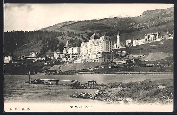 Ansichtskarten: St. Moritz Dorf, Ortspanorama vom Ufer a – Gebraucht aus Berlin von bartko-reher