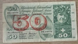 50 Fr. Note Apfelernte stark gefaltet 1961 ab 1 Fr. !!