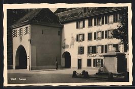 AK Aarau, Strassenpartie mit Restaurant