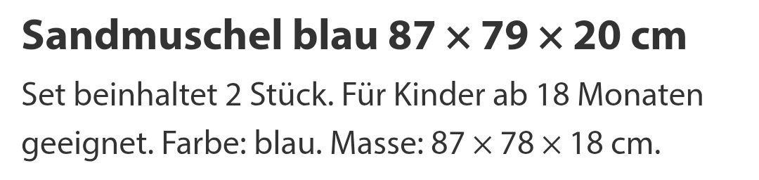 Sabbiera per bambini: Sandkasten Muschel – Usato da Oftringen venduto da Begi73 2