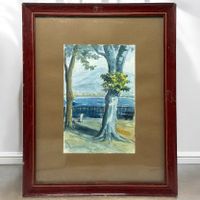 CÉLINE Olive ROBELLAZ (1903-1984 ) Aquarelle Lac Léman VEVEY