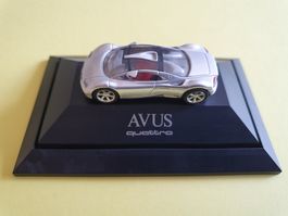Rietze Modell in Minivitrine, 1:87, Audi Avus Quattro chrom