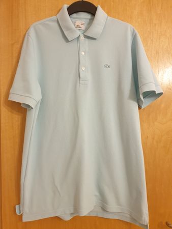 Polo Lacoste, XL, bleu ciel, coton, excellent état 