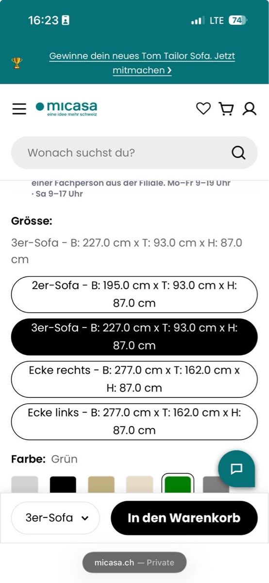Sofas: Sofa - 3 Sitz Sofa – Neu (gemäss Beschreibung) aus Zürich von ale_z9rx 1