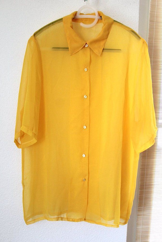 Camicette: Gelbe Transparente Bluse, verm. M / L – Usato da Locarno venduto da madame-tus-sauds