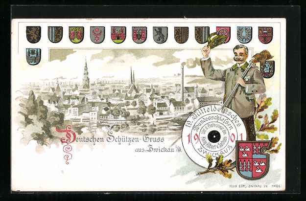 Cancelleria postale: Litho Ganzsache PP15C19: Zwickau i. S.,  – Usato da Berlin venduto da bartko-reher