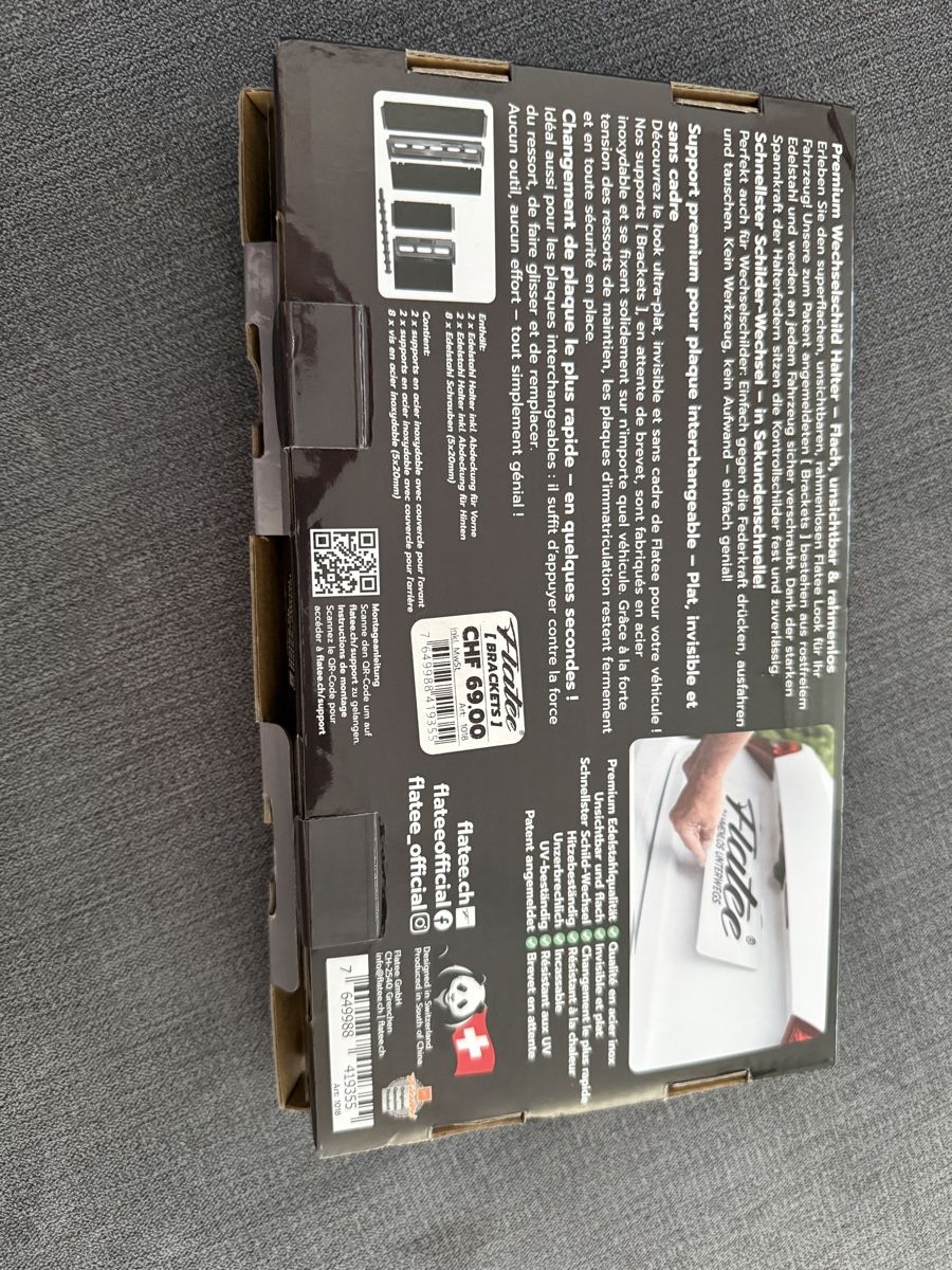 Tutti pezzi di ricambio auto: Flatee LicensePlate Brackets Edelstahl Kontrollschildhalter – Nuovo e nell'imballaggio originale da Schaffhausen venduto da phi_mqm8 2