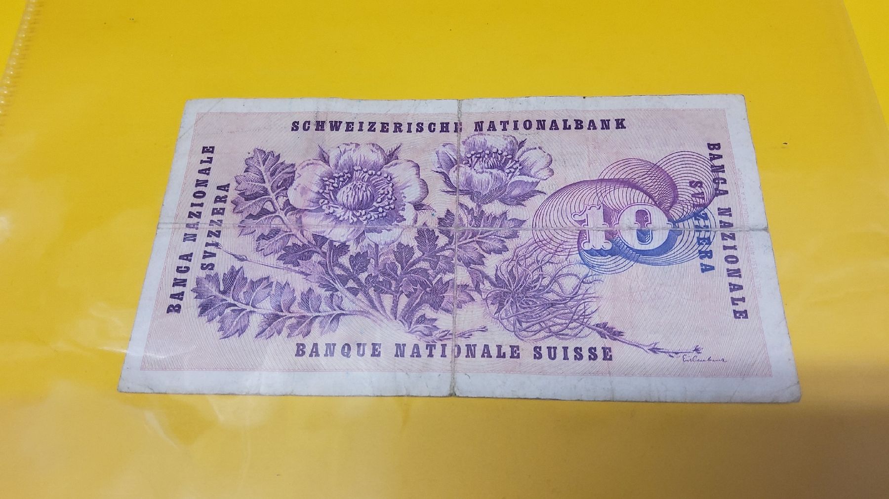 Banconote: Schweizer 10er Note, Vintage Banknote, 1974 – Usato da Herisau venduto da Nluanalucas 1