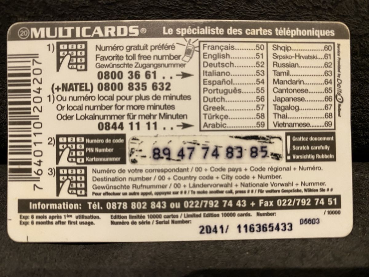 Cartes de téléphone: Carte – D'occasion à Lausanne par babacard10 1