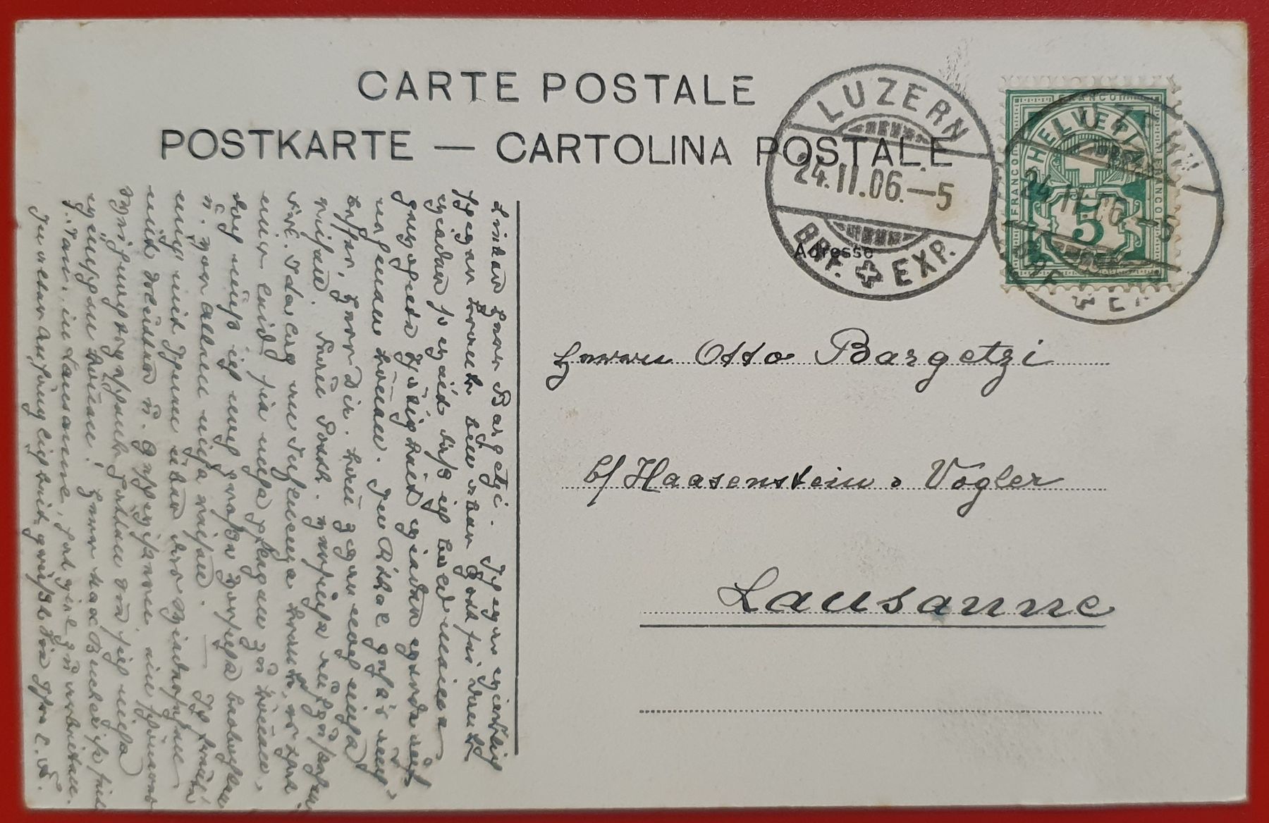 Cartoline postali: Luzern 1906 - Hofkirche im Winter – Usato da Kreuzlingen venduto da Rschweiz1 1