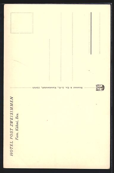 Cartoline postali: Zweisimmen, Hotel Restaurant Post im Son – Usato da Berlin venduto da bartko-reher 1