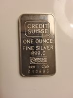 Credit Suisse 1 Unze Silberbarren 999,0 Feinsilber Neu