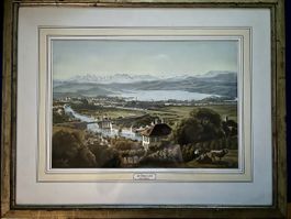 Zürich 1765 Alter Stich koloriert 50x65