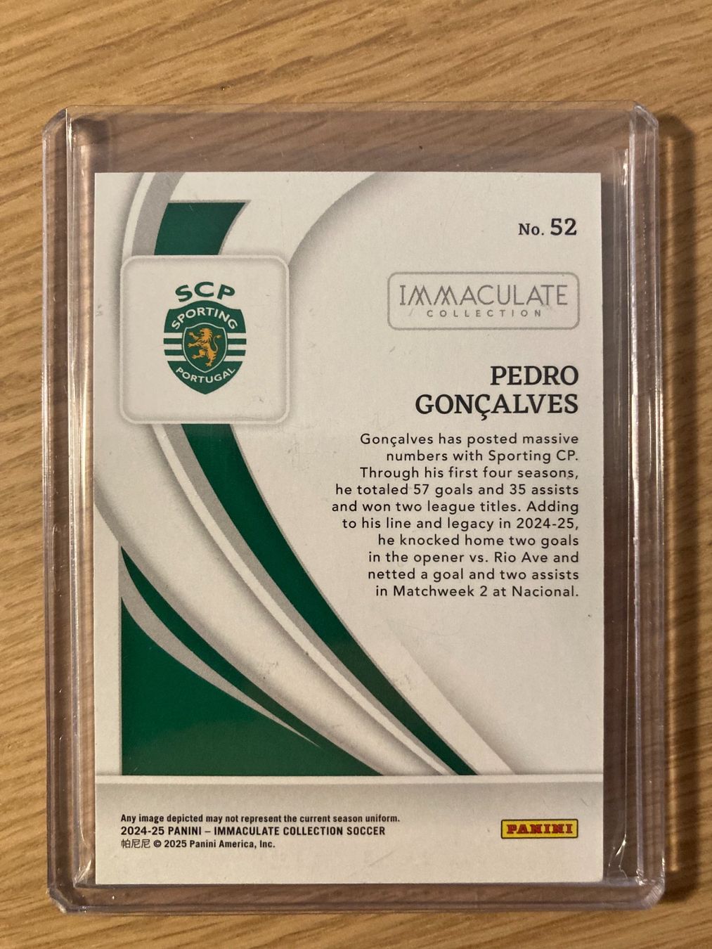 Panini Carte collezionabili: Panini Immaculate 2024-25 - Pedro Gonçalves /70 – Usato da La Tour-de-Peilz venduto da Tyalos_Cards 1