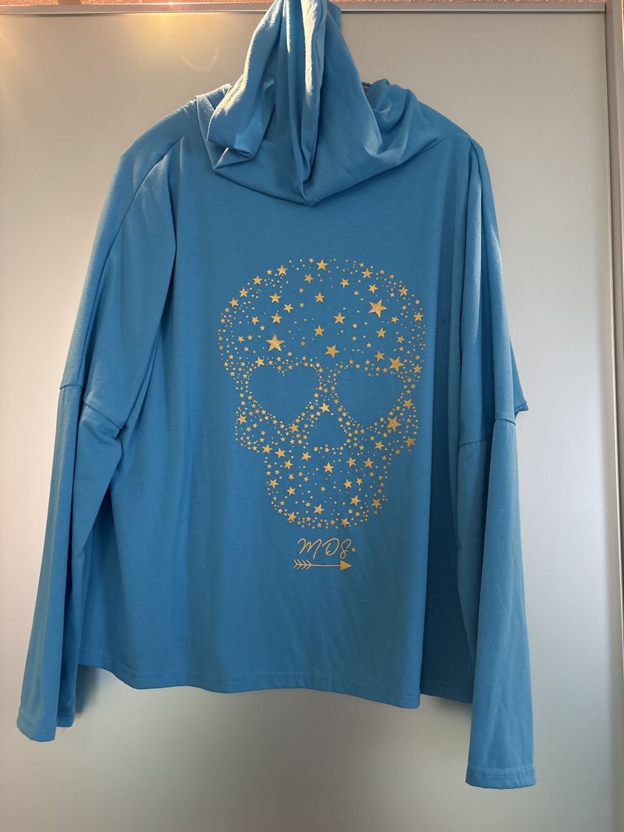T-shirt: Blauer Hoodie Kapuzenpullover Totenkopf Gr. L Modestern – Nuovo (secondo la descrizione) da Hendschiken venduto da Uraniali