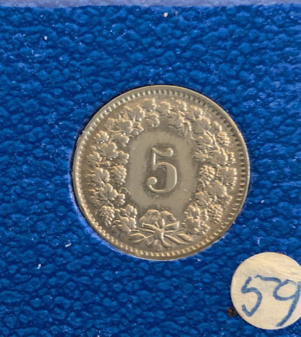 Tutti le monete: 5 Rappen 1959 – Usato da Arch venduto da coinsandmore 1