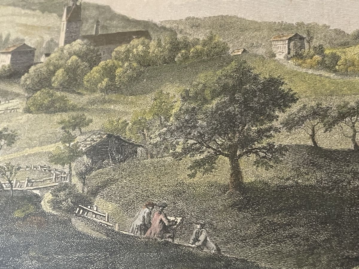 Incisioni: Antikes Bild: Vue de Morgarten, Vergoldet – Usato da Baar venduto da Nini043 1