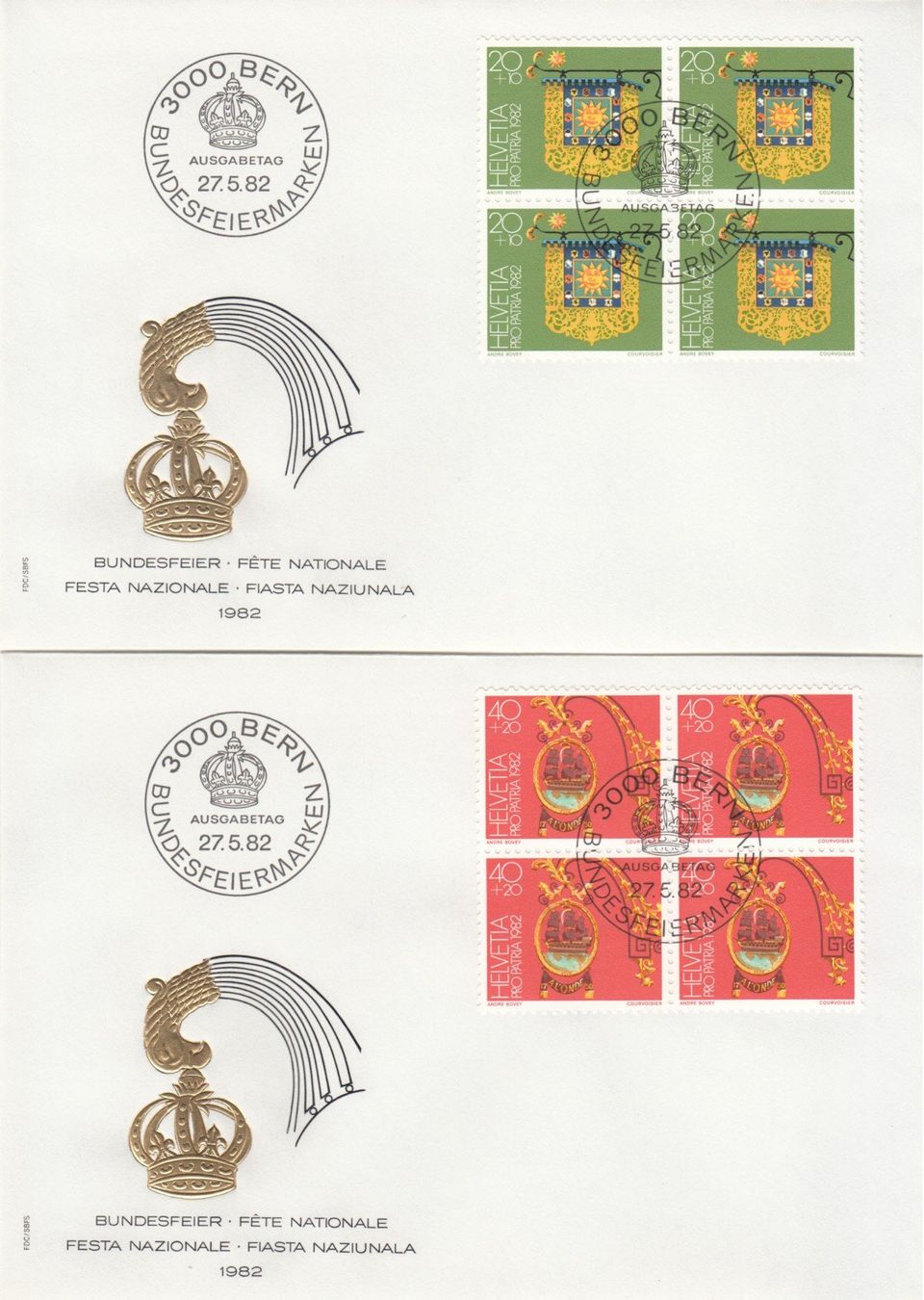 Tutti i francobolli: SBK B194 - B197 4er Block FDC – Usato da Bürglen TG venduto da StampGraf 1