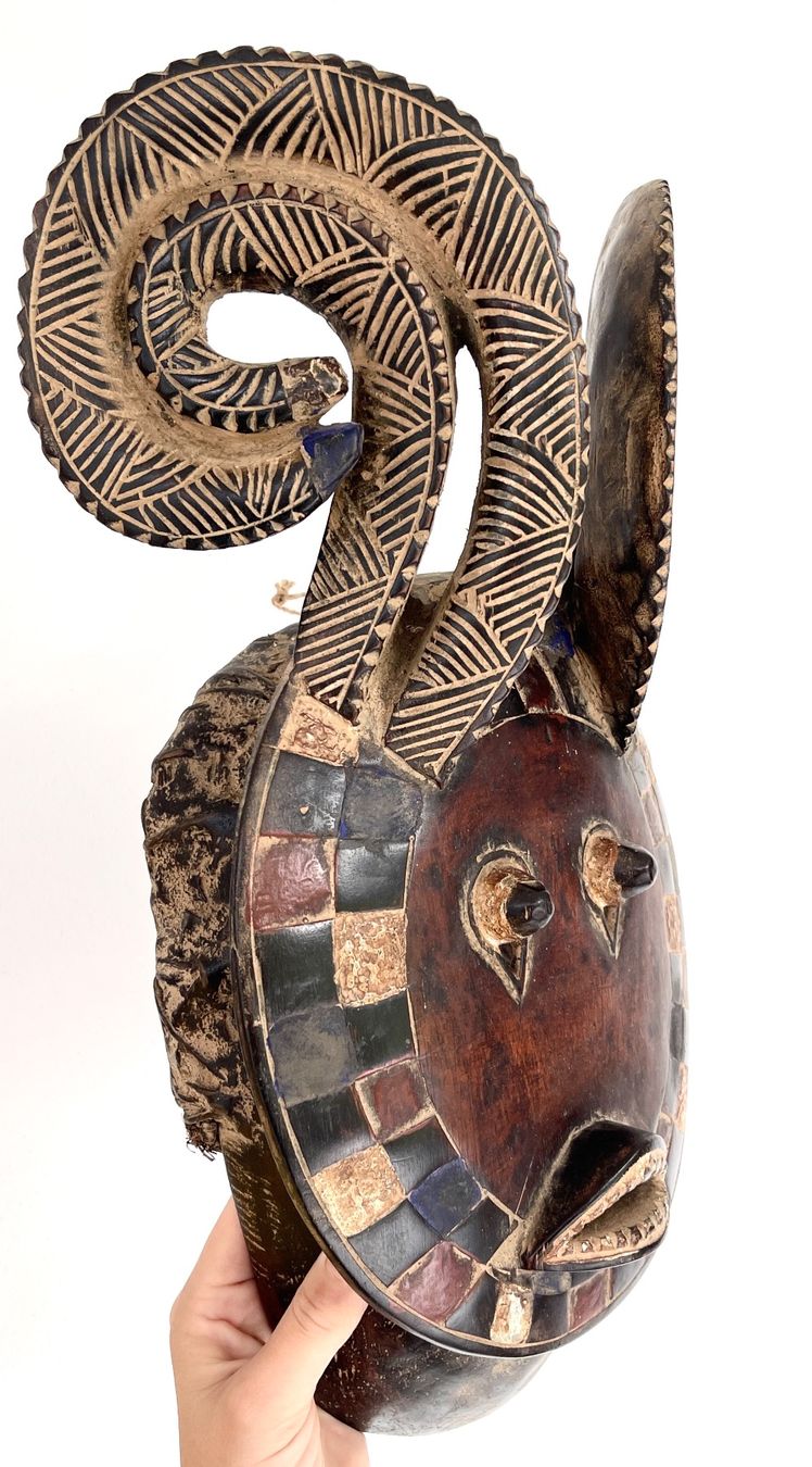 Skulpturen & Statuen: XXL wunderschöne alte Baule Maske Ivory Coast Höhe 42 cm – Gebraucht aus Rüthi (Rheintal) von Kunsthaus777 8
