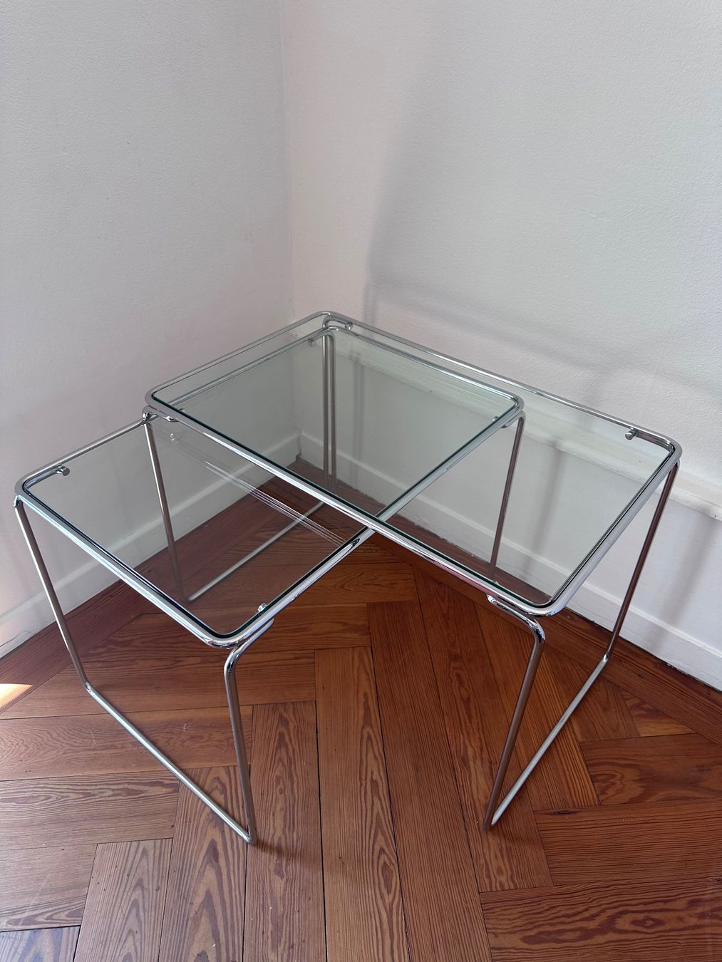Tavoli: Tables gigognes vintage chrome verre, 1970 – Usato da Lausanne venduto da jul_v9ht 5