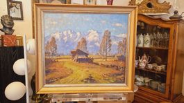 Ölgemälde Landschaft Alpen, signiert