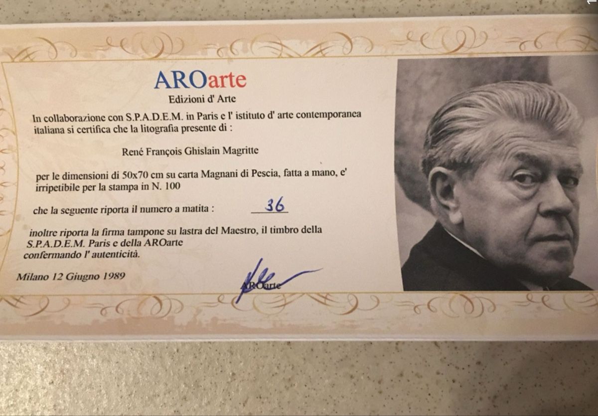 Grafica & Litografie: René Magritte Lithographie 36/100 – Usato da Moutier venduto da Happyvidedressing 4
