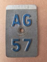 Velonummer AG 57 plaque Velo