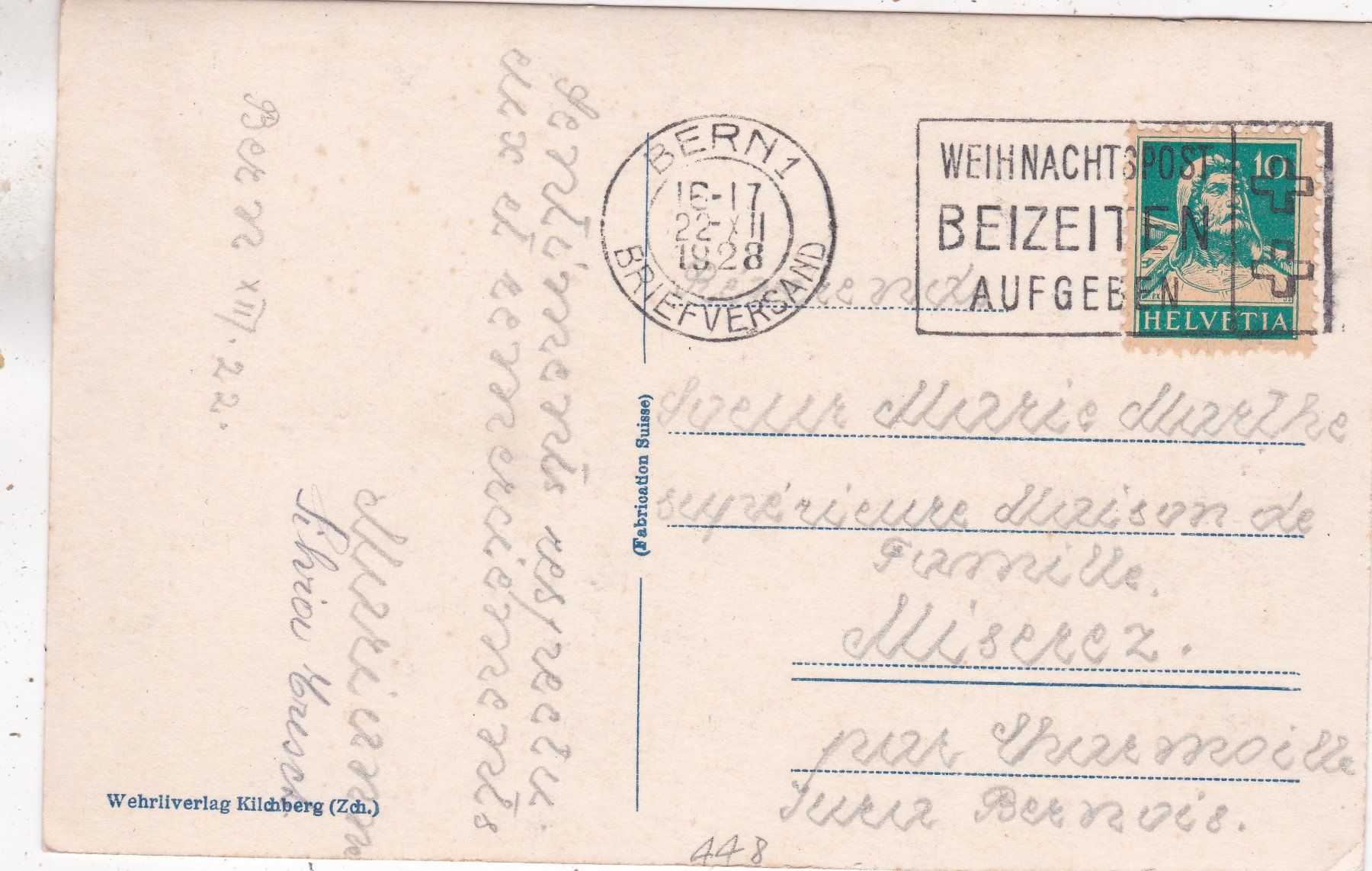 Ansichtskarten: Bern Bundeshaus 1928 – Gebraucht aus Herisau von Lisegrat2008 1
