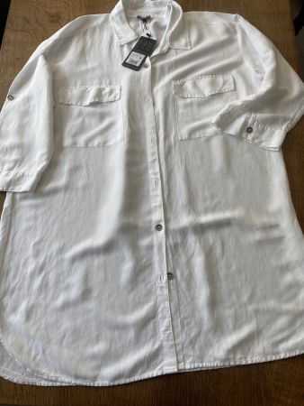 Kenny’s KLEID/Longbluse Jeans Gr.L/XL weiß / mit Leinen NEU