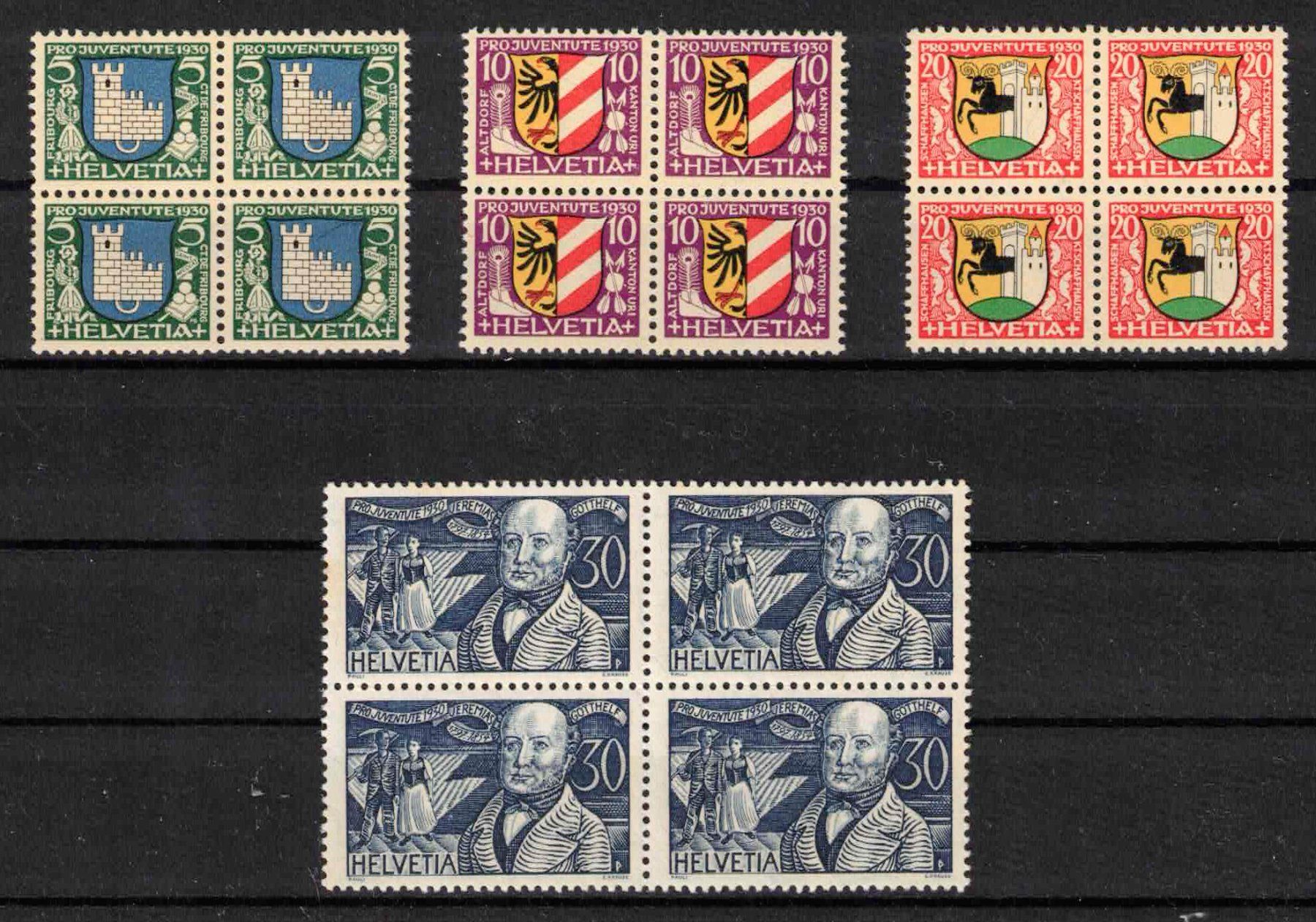 Tutti i francobolli: Pro Juventute 1930 im 4er-Block, postfrisch ** – Nuovo (secondo la descrizione) da Nuglar venduto da Stamp88