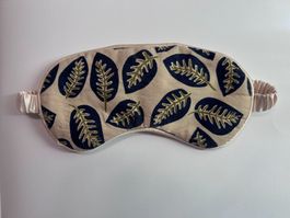 Schlafmaske (Baumwolle / Beige mit Blattmuster)
