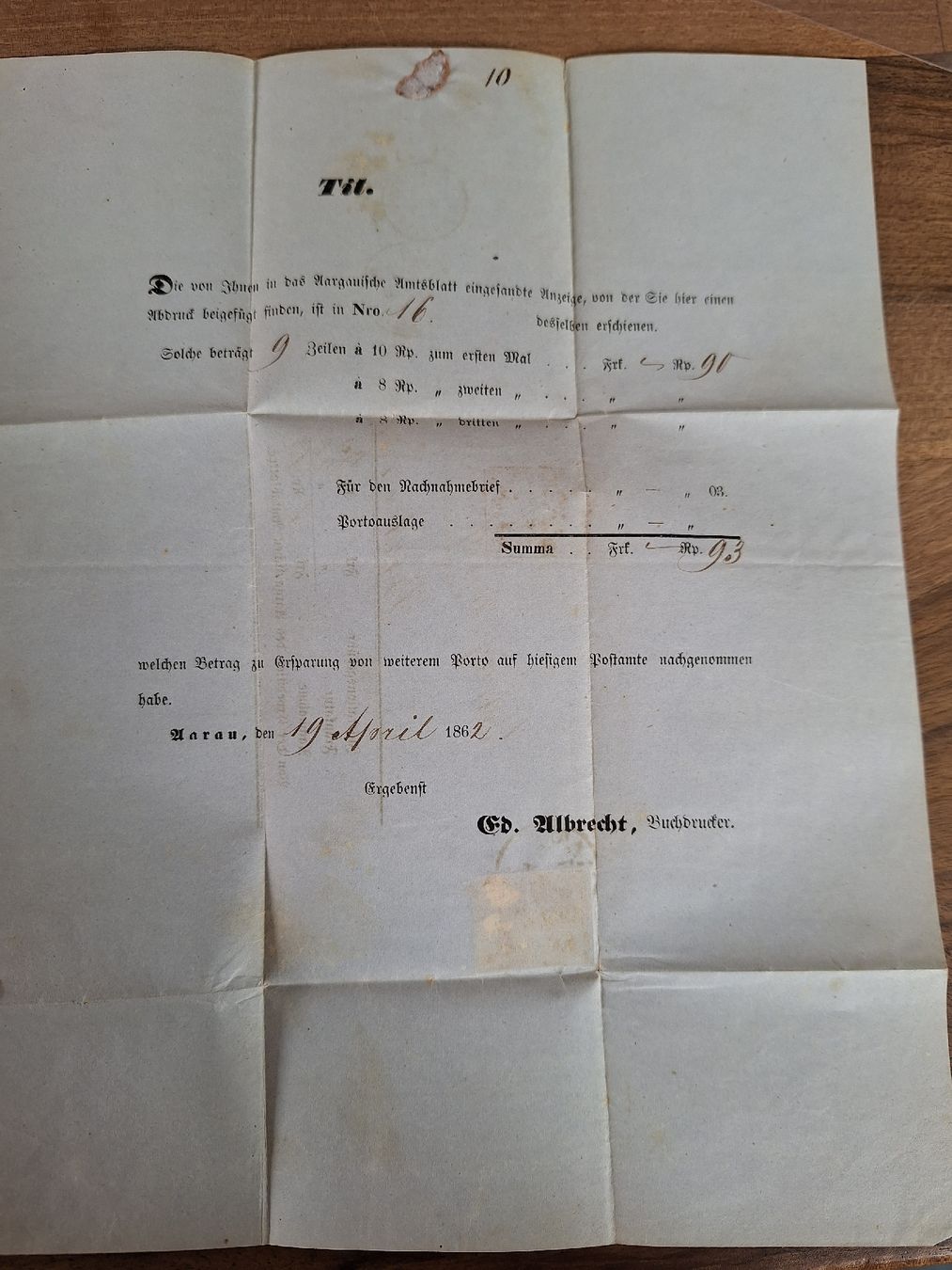 Tutti i francobolli: Strubelbrief 25G Aarau – Usato da Balgach venduto da SIMEON27 3