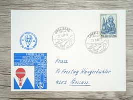 TR84 Enveloppe + Timbre Suisse 1968