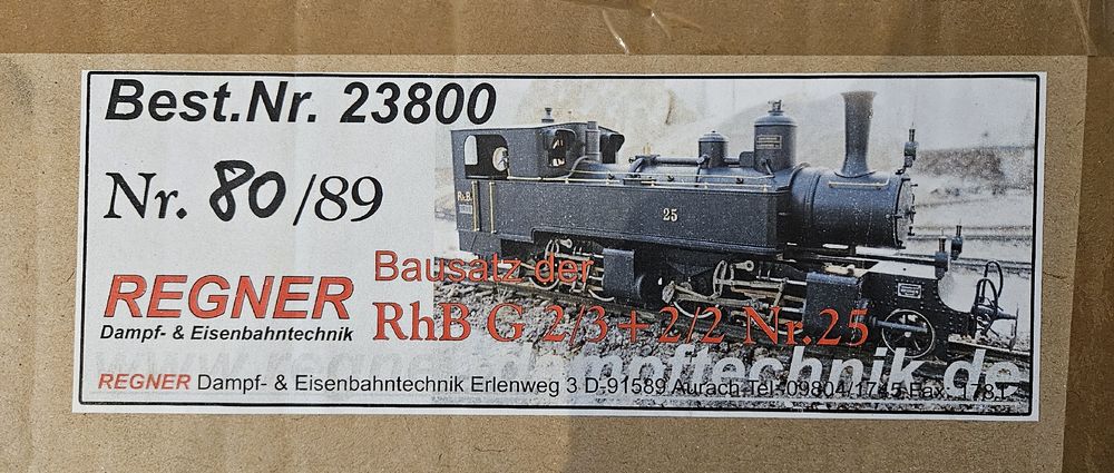 REGNER RhB G 2/3+2/2 Dampflok 80/89 Spur 1 Bausatz (Neu und ...