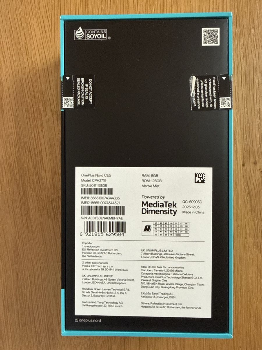 OnePlus Telefoni cellulari / Smartphones: Original verpacktes OnePlus Nord CE5 Marble Mist – Nuovo e nell'imballaggio originale da Rümlang venduto da Alfrun1984 4