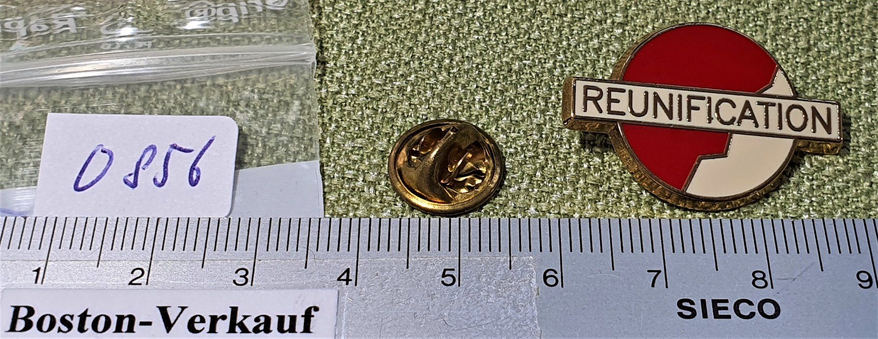 Plaketten & Abzeichen: O856 - Pin  Reunification / Wiedervereinigung – Gebraucht aus Reinach BL von Boston-Verkauf 2