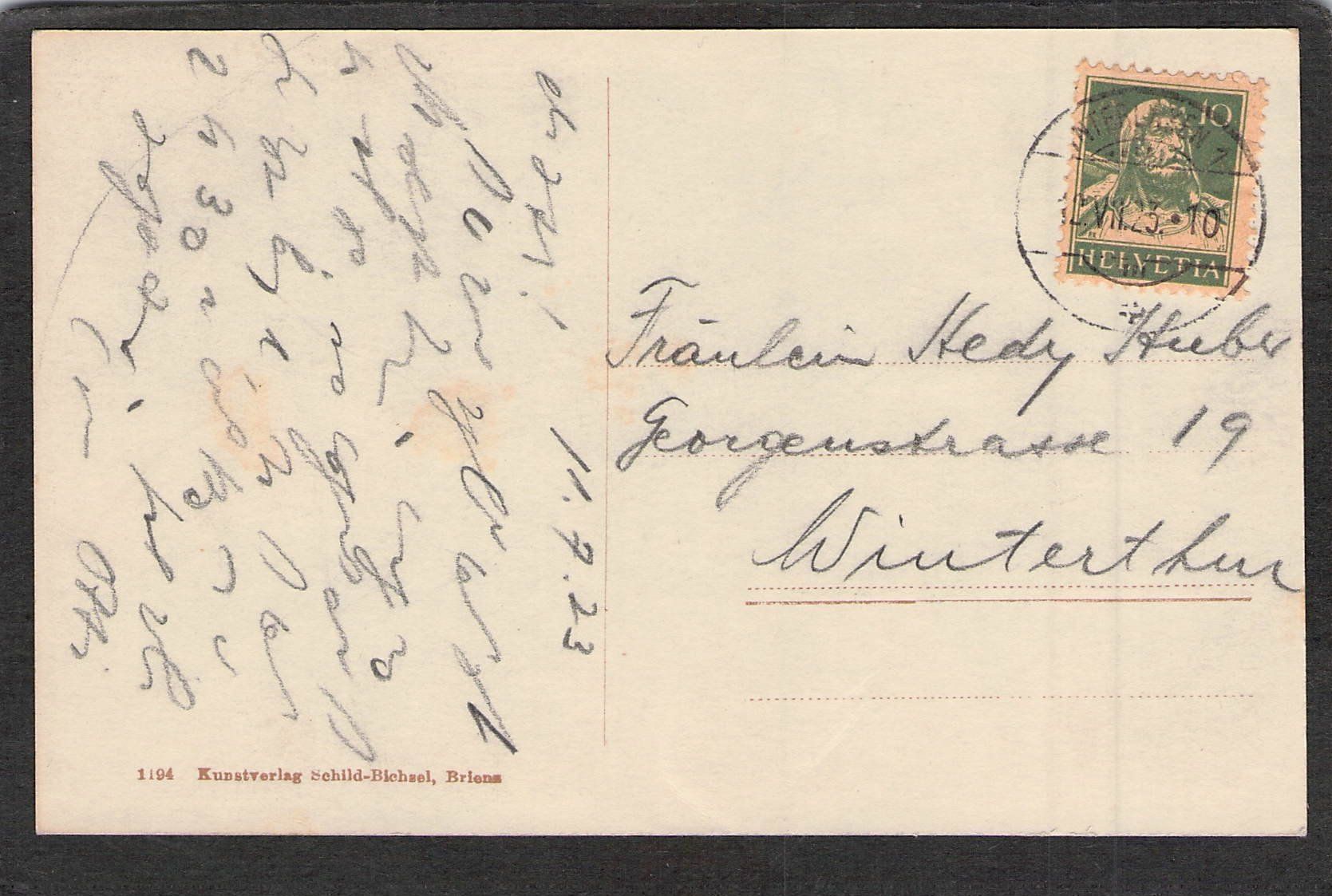 Cartoline postali: ^Kursaal Interlaken , gel. 1923 – Usato da Reichenburg venduto da Pipo-67 1