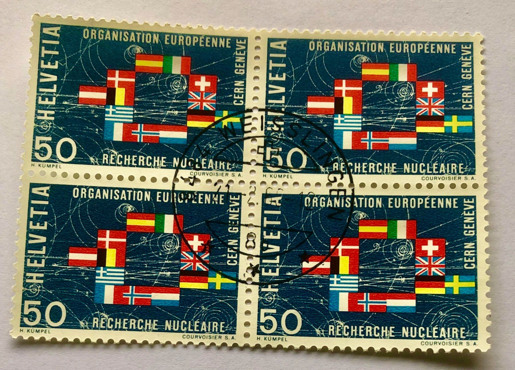 Tutti i francobolli: 4er Block Nr.441 Stempelt Weisslingen 1966    – Usato da Aarau venduto da Billa007