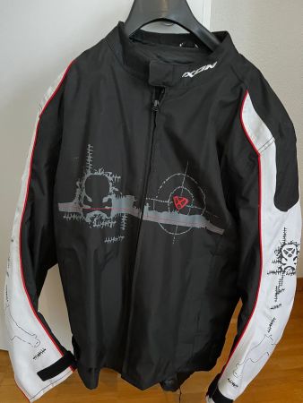AXO Motorradjacke, Schwarz/Weiss, Grösse L