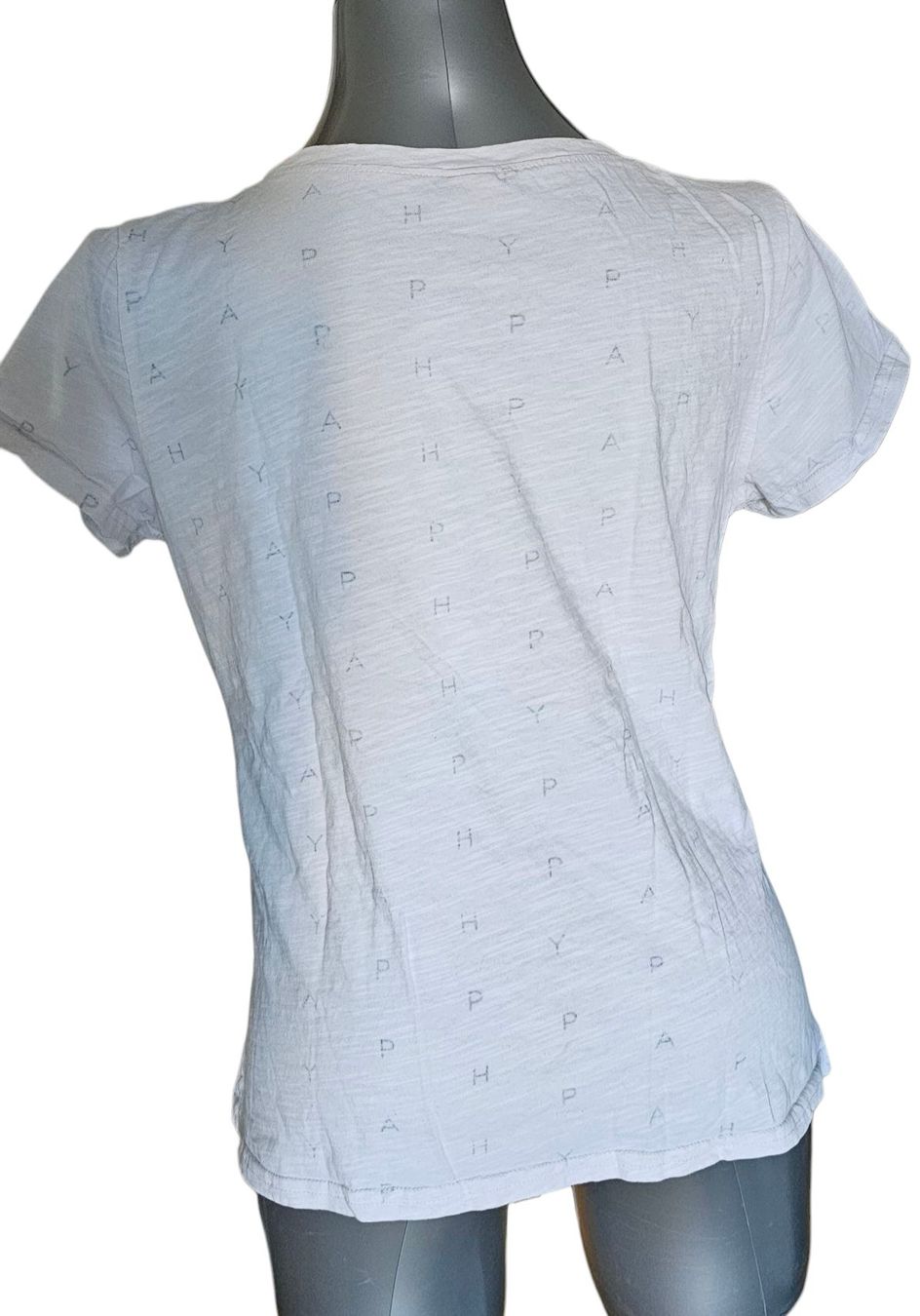 Zebra T-Shirts: Weisses Happy T-Shirt, Grösse L – Gebraucht aus Langenthal von SecondChanceShop 2