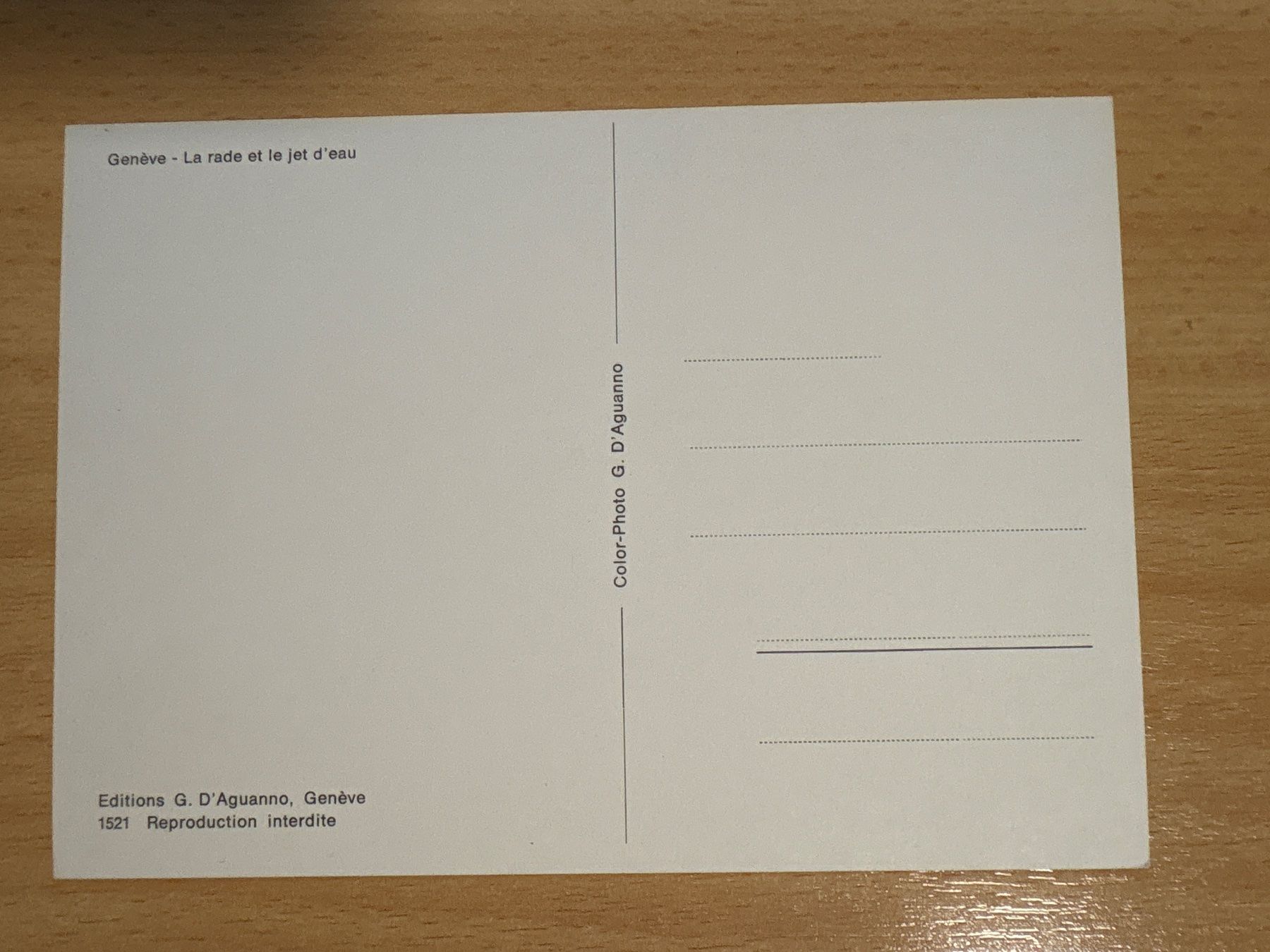 Cartoline postali: Ansichtskarte Genf Jet d'eau – Usato da Ibach venduto da lisch3 1