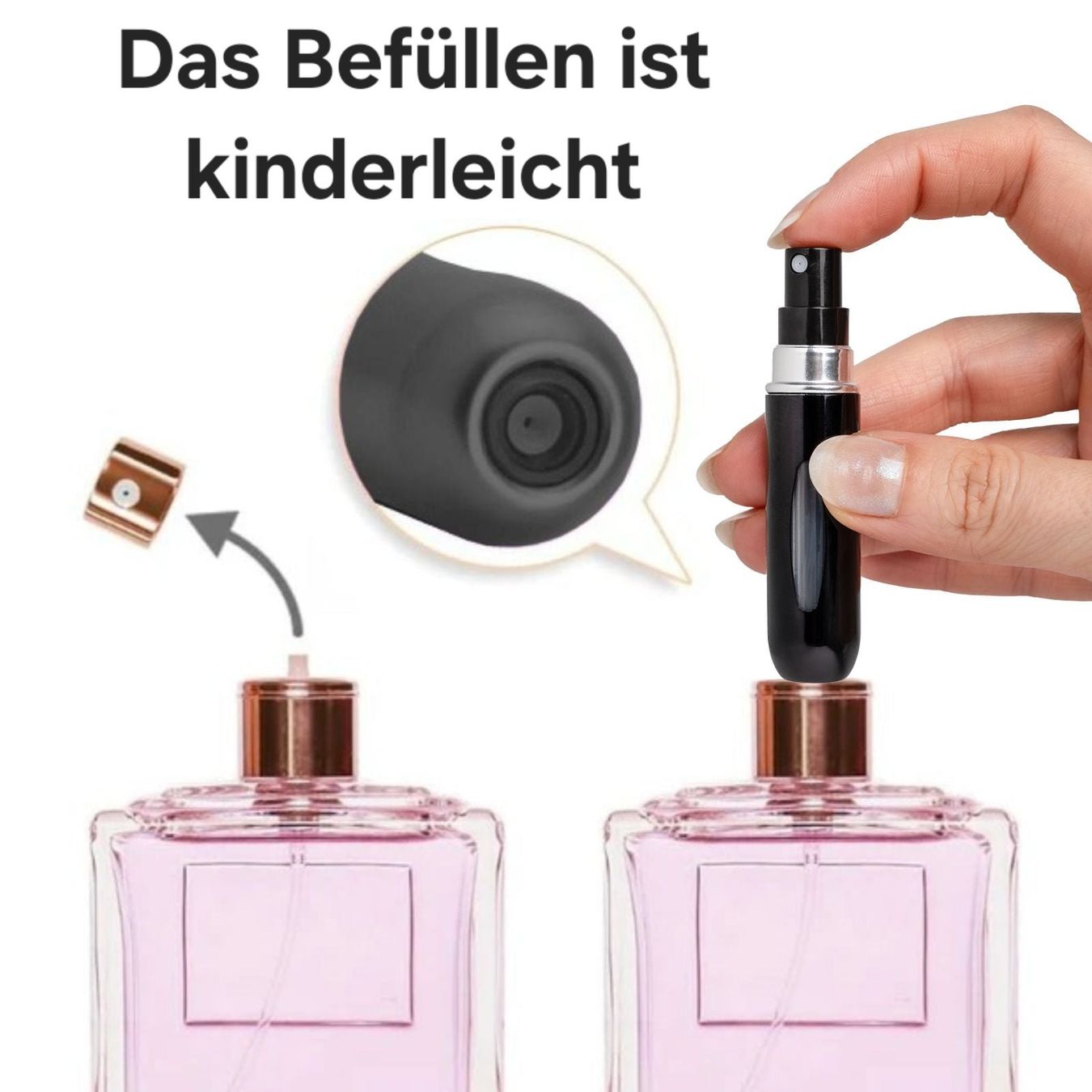 Flaconi: Mini Parfüm Zerstäuber Flasche / 5 ml / schwarz / Flacon – Nuovo e nell'imballaggio originale da Uster venduto da -FPS- 1