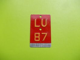 Velonummer / Fahrradnummer LU 87