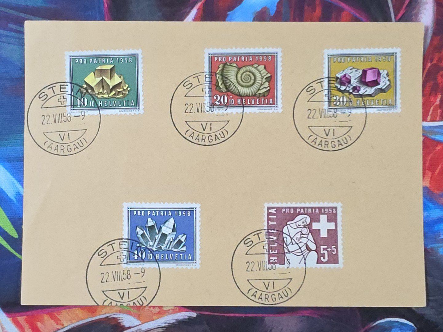 Alle Briefmarken: CL33 Document + Timbre Suisse 1958 – Gebraucht aus Cousset von Patrick_Collections