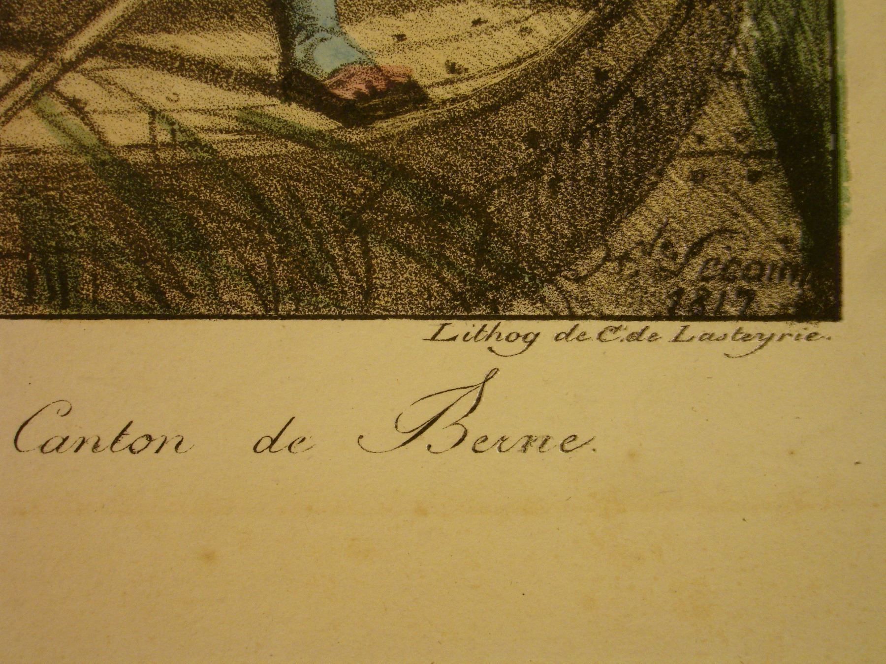Grafica & Litografie: BERN, FISCHER, LITHOGRAPHIE 1817 – Usato da Grüningen venduto da Kartensammler 3