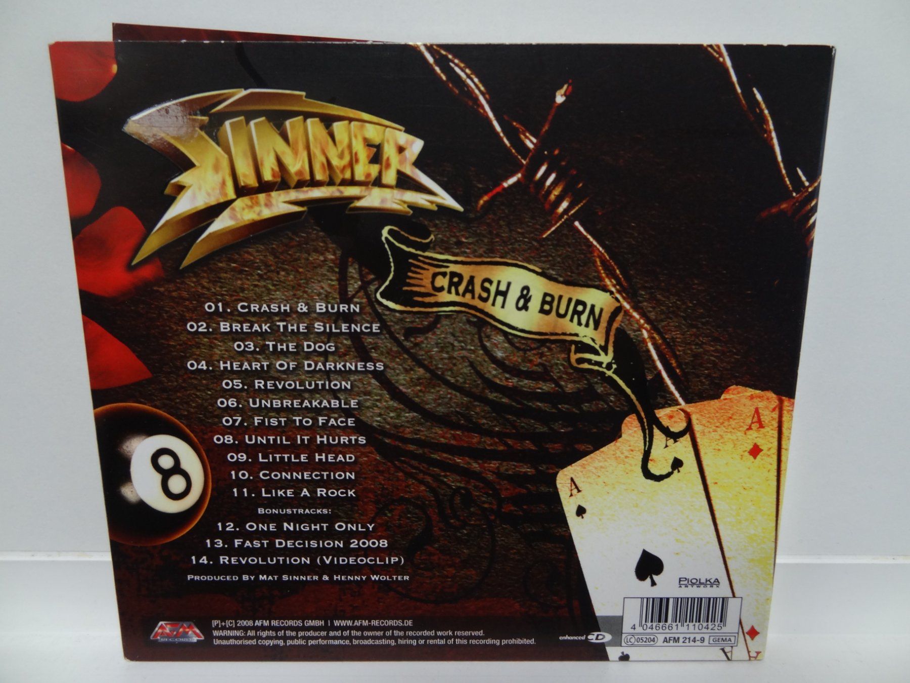 CD: Sinner - Crash & Burn CD Album – Usato da luzern venduto da musicandart 1