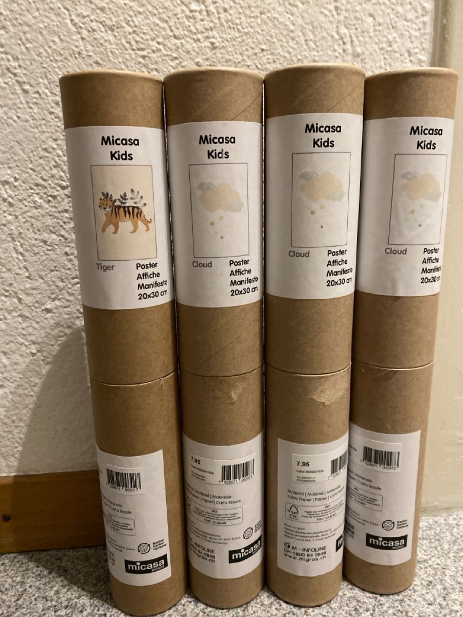 Foto & Immagini: 4 Baby Poster Tiger Wolke NEU – Nuovo e nell'imballaggio originale da Langenthal venduto da morena86